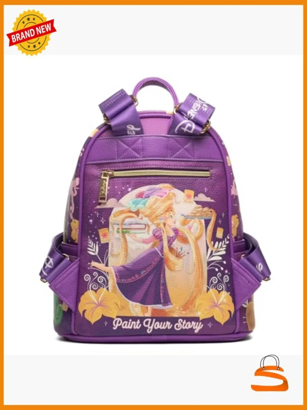 Disney Tangled Rapunzel Vegan Leather Fashion Mini Backpack - 11 inch